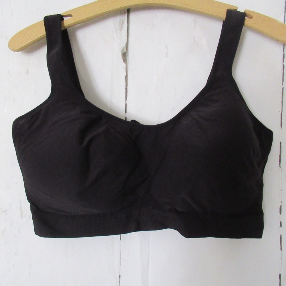 TrueKind Bra 3XL Black Daily Comfort Bralette‎ Wireless Wire Free 10022